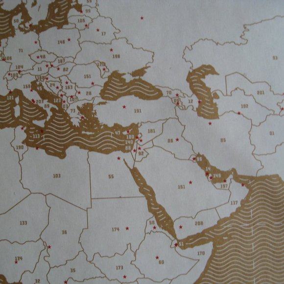 Travel Stamp Map - Craft Map With Ink Stamps by Originals by Luckies New in Box - Picture 14 of 15